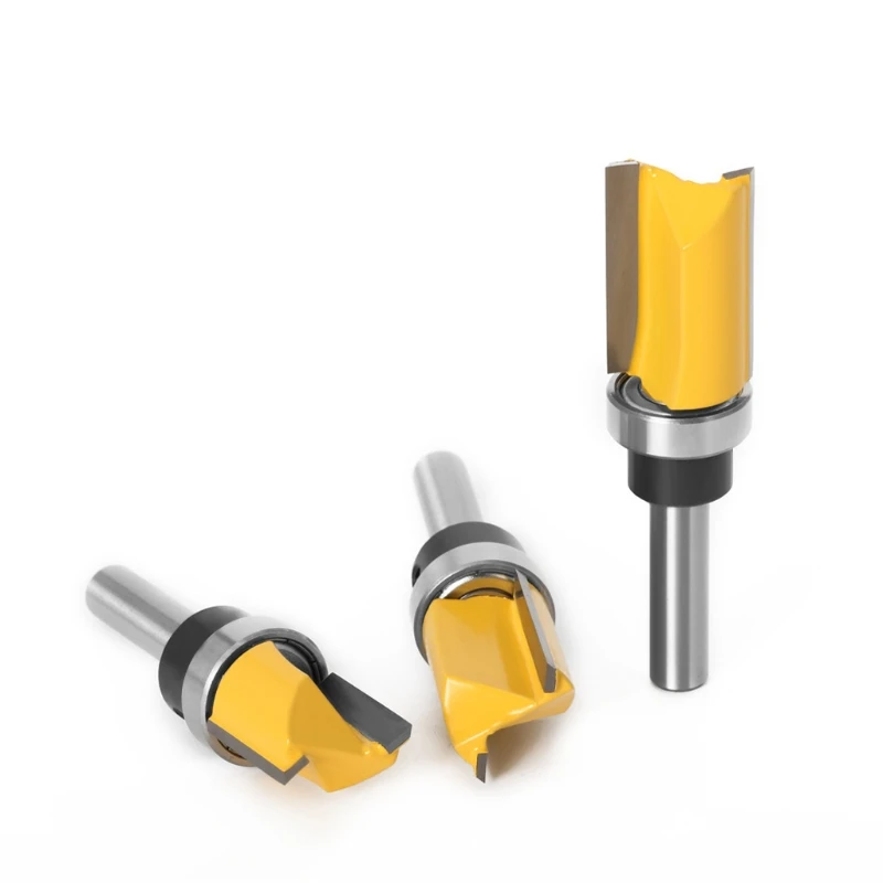 

1/3pcs 8mm Shank Template Trim Hinge Mortising Router Bit Straight End Trimmer