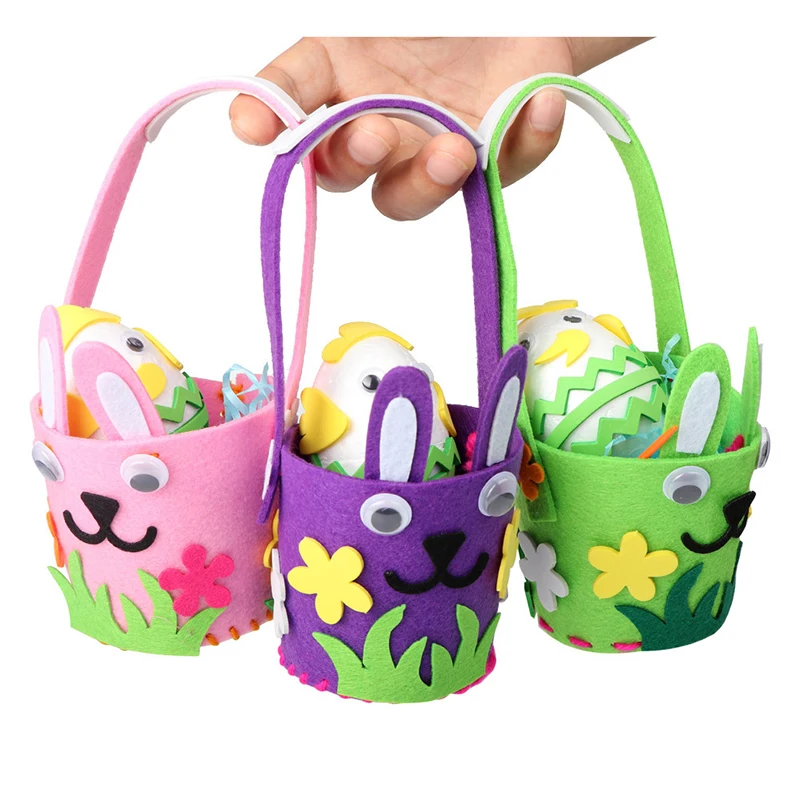 Мультяшные пасхальные украшения для дома корзина яиц сумка в виде кролика милый