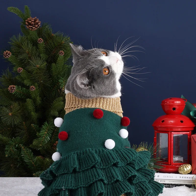 

Юбка для домашних животных, платье принцессы в рождественском стиле, милая Рождественская елка, одежда для домашних животных, юбки для милы...