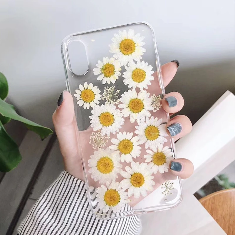 KEXIN Fashion Epoxy True Flower Phone Case For Huawei P30 P20 P10 Pro Lite Nova 3i 4 Honor10 V10 V9 Dried Daisy Soft |