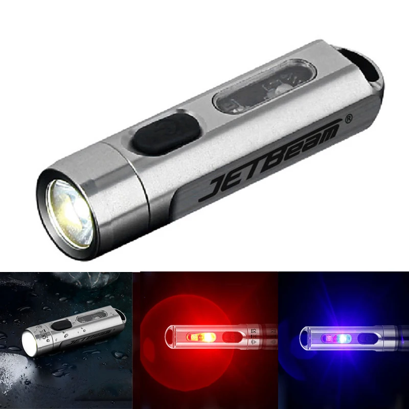 Beste Jetbeam Mini Een 500LM 5-Kleuren Multifunctionele Edc Zaklamp Met Uv Licht Rgb Kleur Type-C Snel Opladen Led Zaklamp Lantaarn