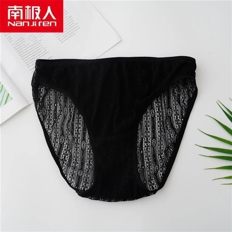

NANJIREN Women Underwear Lace Fashion Lingerie Pants Breathable 100%Silk Solid color Mid-Rise Comfortable Briefs