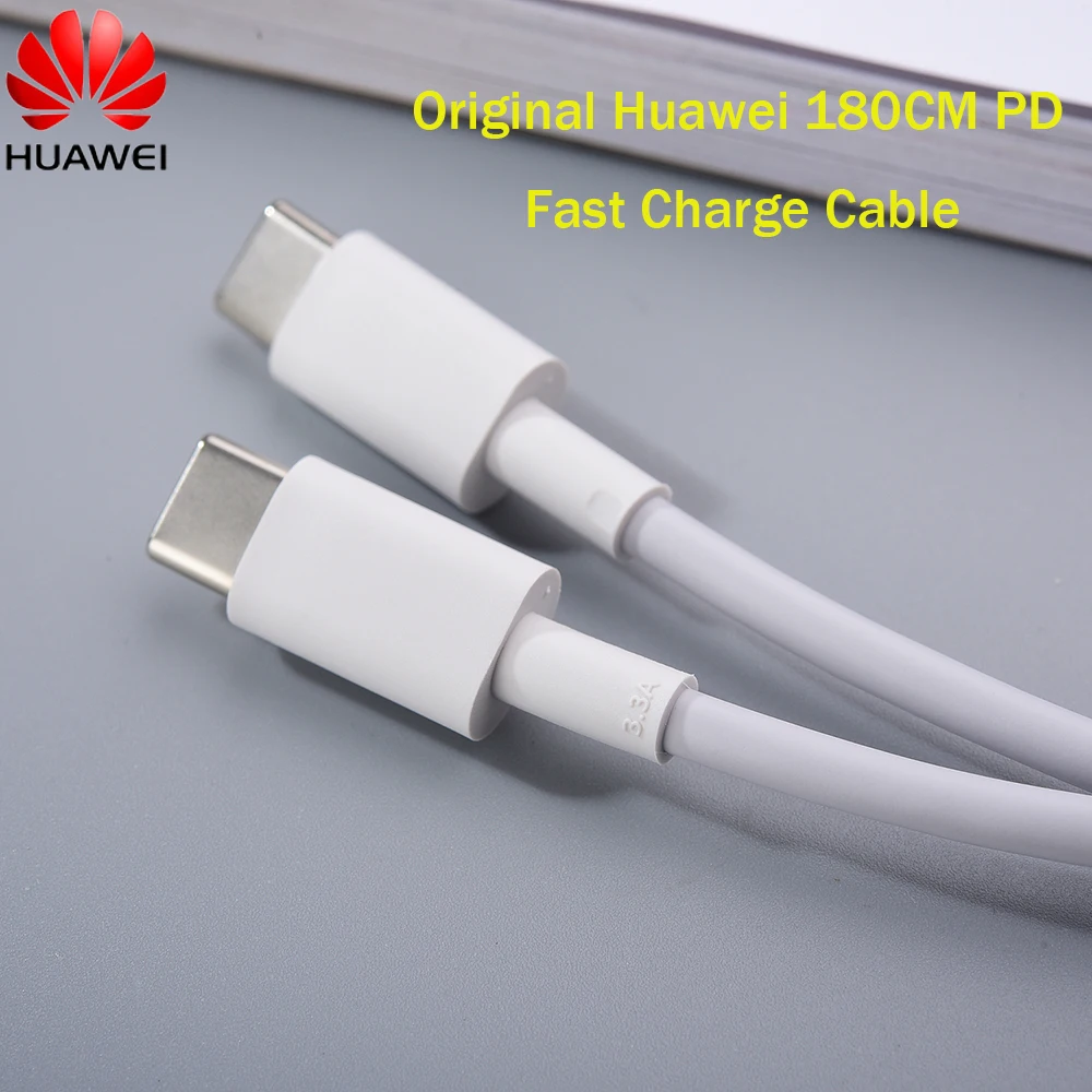 

180CM Original Huawei 3.3A USB Type C PD Fast Charge Cable USB C To Type C Data Wire For Matebook D16/D15/D14/X Pro Macbook Pro