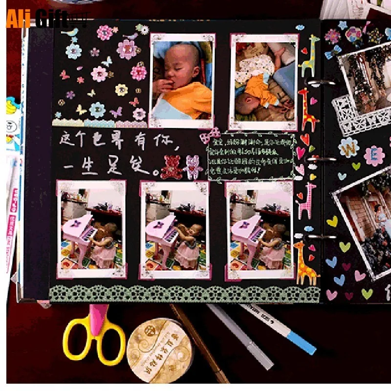 Оригинальный фотоальбом сделай сам Polaroid с ручной вставкой тонкая детская книга