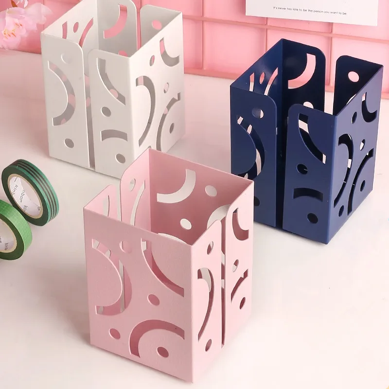 Металлическая пустотелая Геометрическая квадратная ваза для ручек контейнер