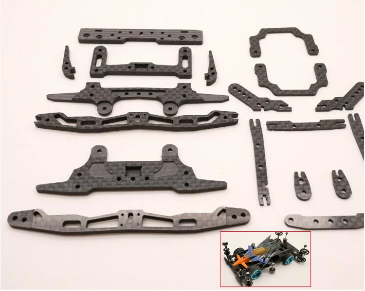 CNC High-end Internal Suspension Kit Front/Rear Stay Bracket With Screw Nut Spring Aluminum Tube for Tamiya Mini 4WD DIY Parts | Игрушки и