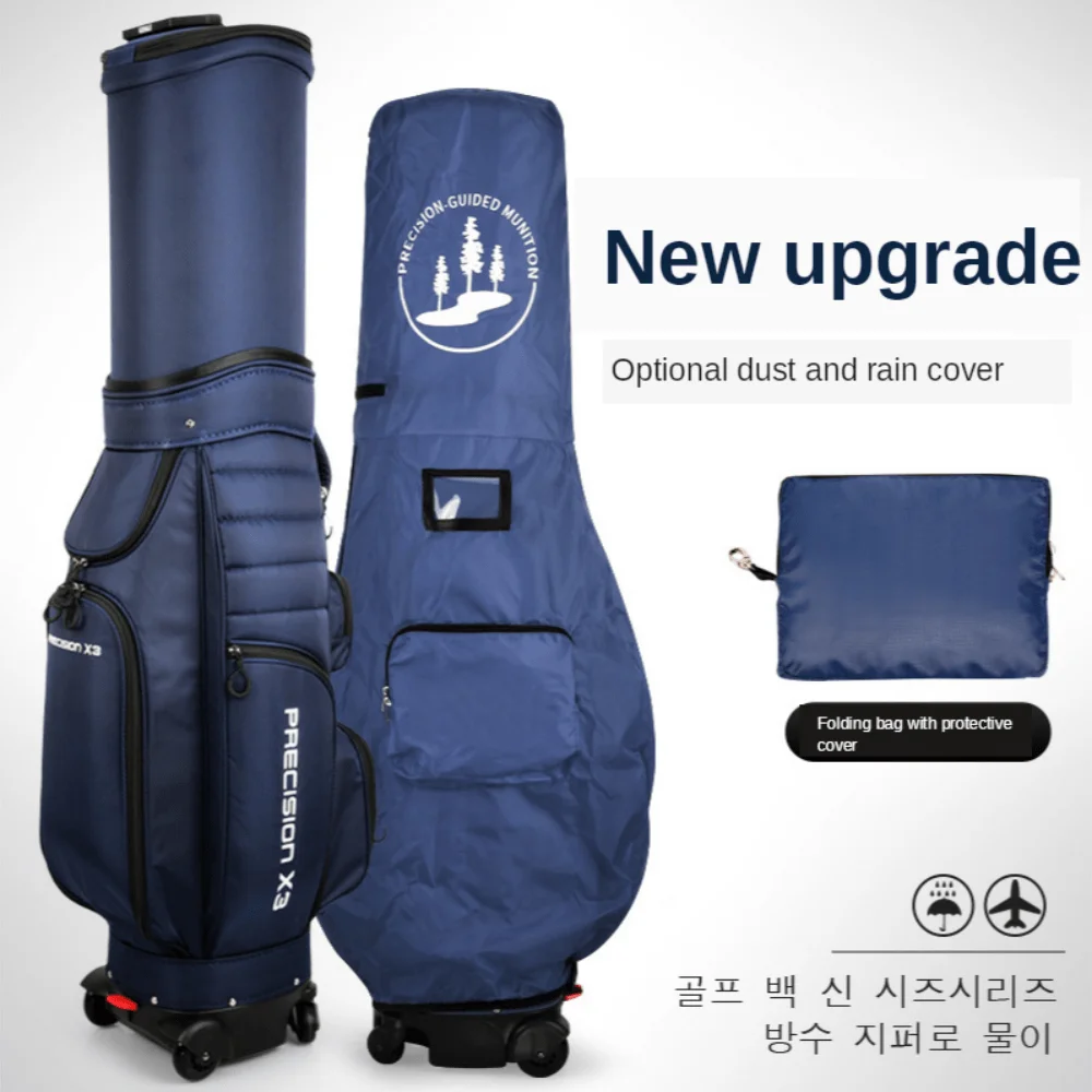 Golf Bag Men And Women Universal Air Bag Four Wheel Golf Bag Telescopic Bag Can Brake Flat Push Ball Backpack