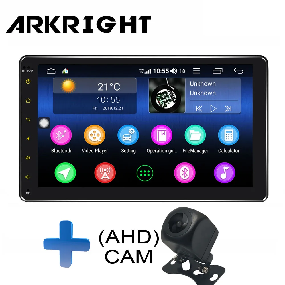 HU-CAM2 ARKRIGHT " 2 din ips Android 8,1 автомобильный dvd-плеер Android Автомагнитола 4+ 64 Гб DSP поддержка 4G sim-карта Восьмиядерный Carplay gps - Цвет: HU-CAM2