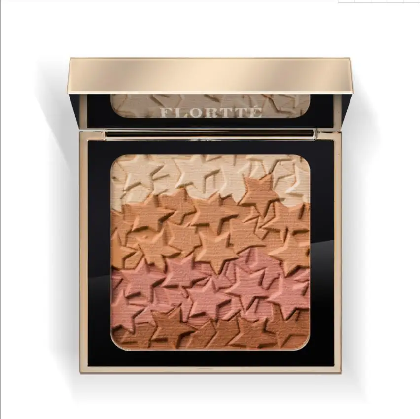 

Flortte Make A Wish Face Contour and Blush 3 Colors Palette Combination Nude Natural Brighten Shadow Contour Powder Long-lasting