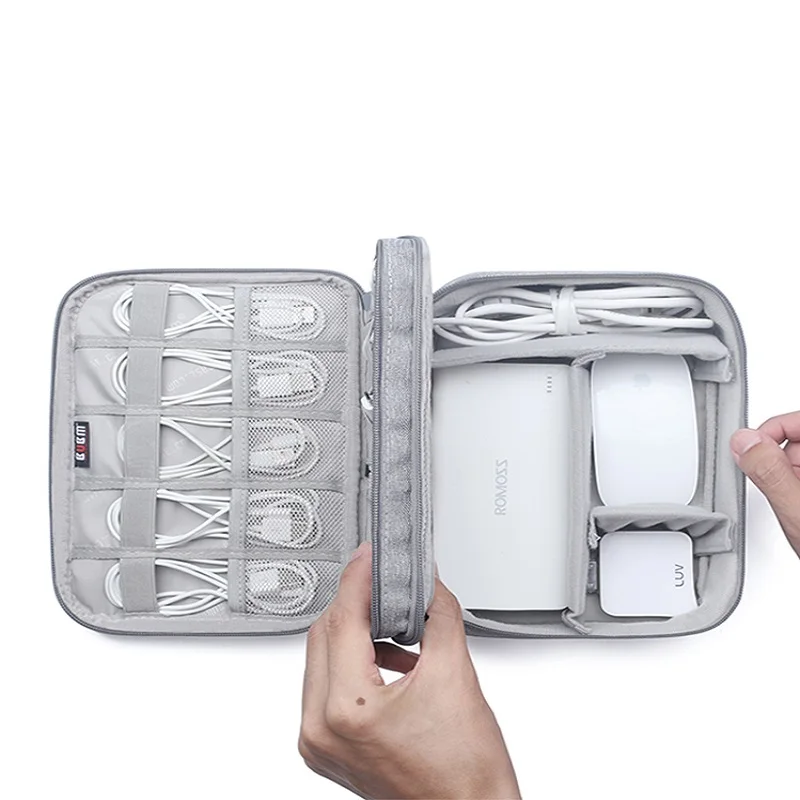 2 слоя сумка для хранения кабеля Портативный жесткий защитный чехол наушников