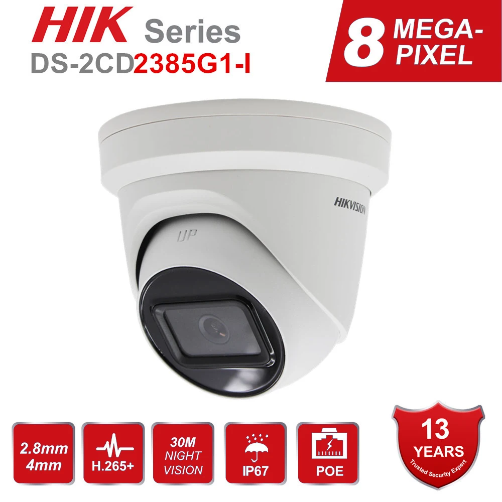 IP камера видеонаблюдения Hikvision 8 Мп POE с разъемом для SD карты|turret camera|camera with sdsecurity