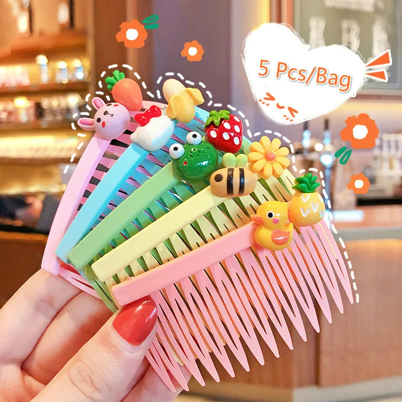 

3/5/8 шт/сумка новые детские милые цвета мультфильм фрукты цветок заколки для волос девушки прекрасный гребень для волос Дети заколки аксессу...