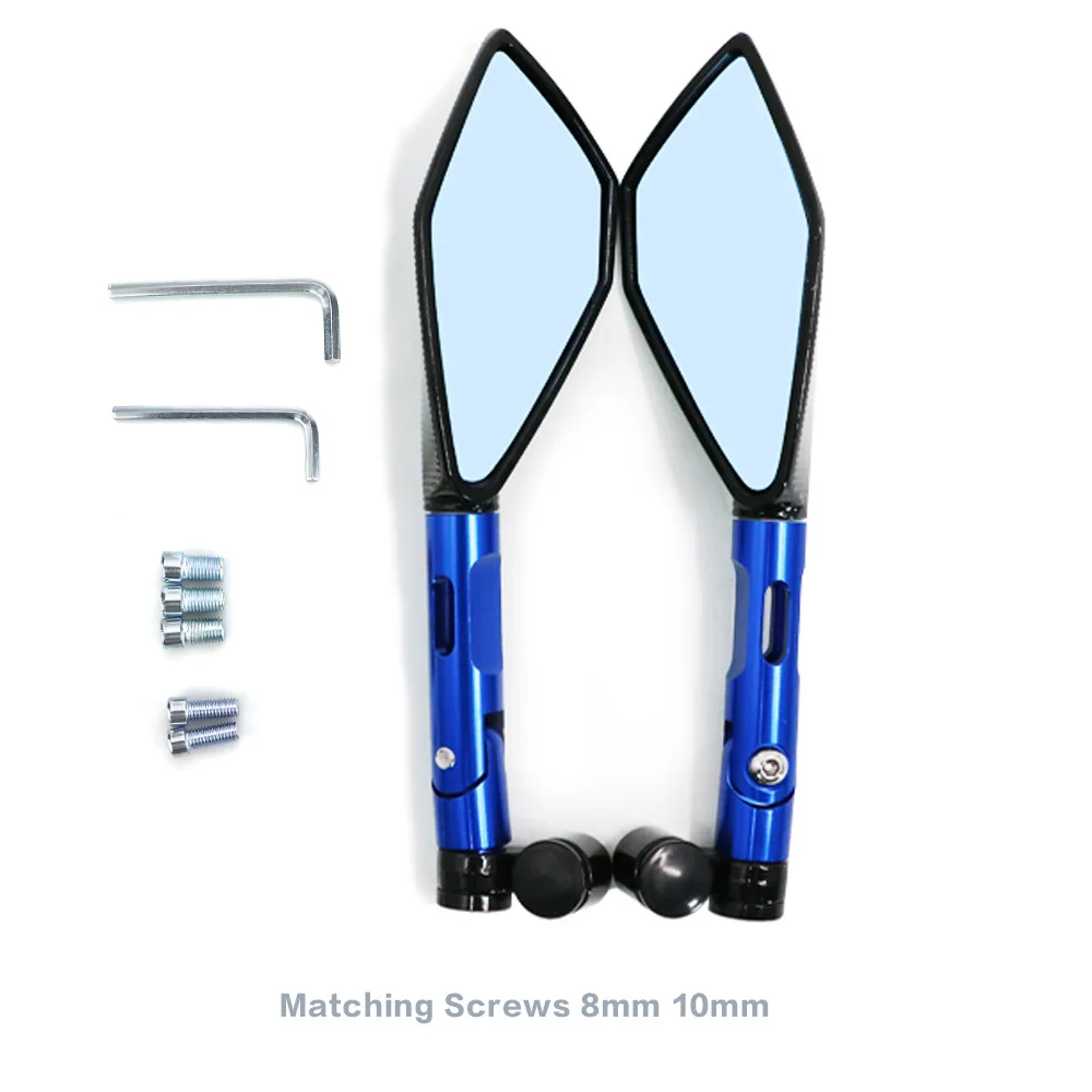 Алюминиевые зеркала на руль мотоцикла с ЧПУ синее выпуклое зеркало заднего вида