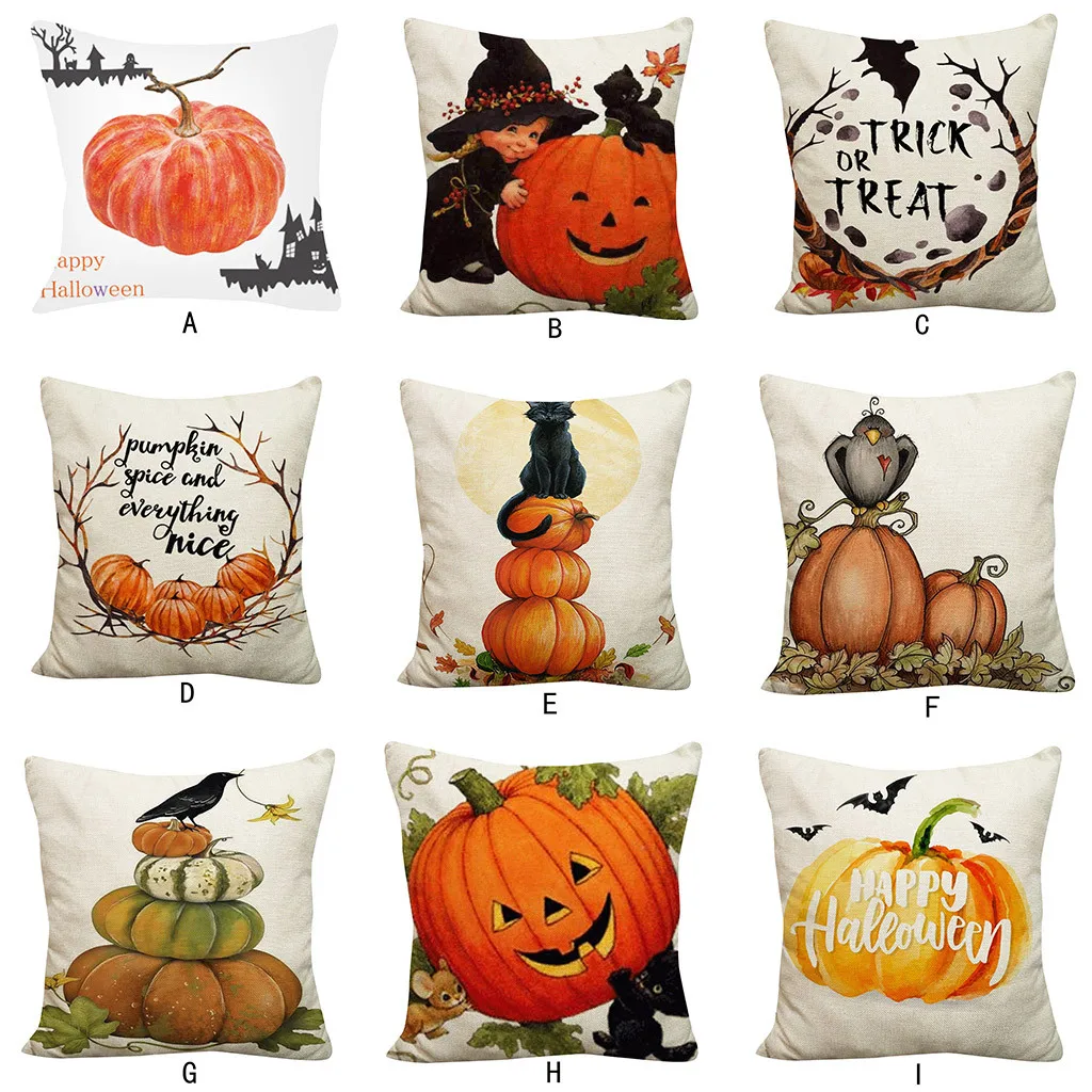 Подушка на Хэллоуин чехлы счастливая осень Yɺll хлопок лен диван автомобиль