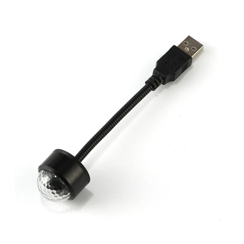 

1 Pc USB Mini Disco DJ Ball Car Auto Interior Party Atmospher Light Bar Colorful Sound Decor LED Lights For Car Universal