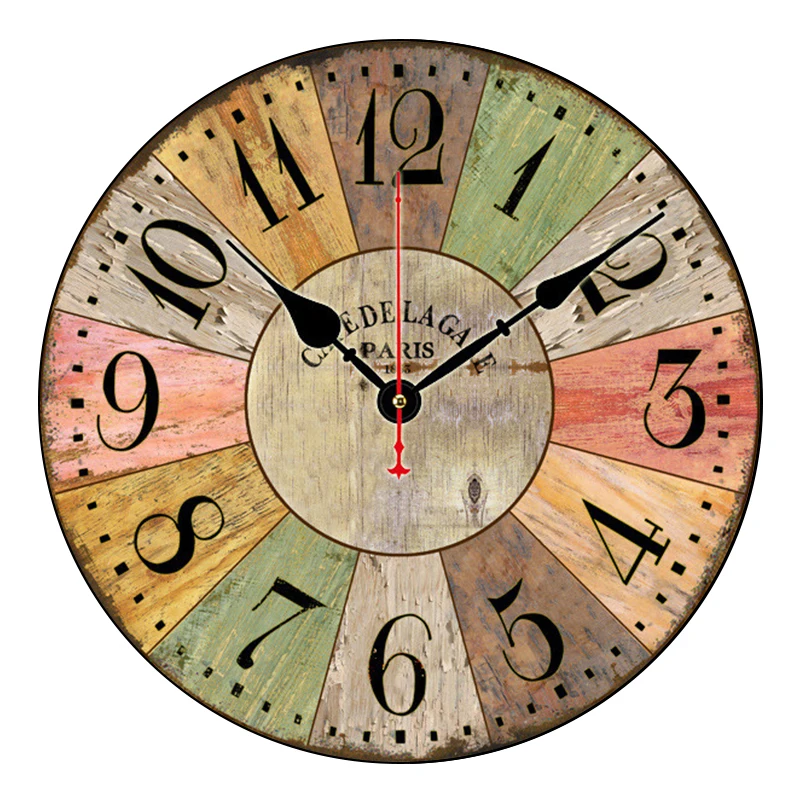 30cm Home Creative Decoration Wooden Retro Wall Hanging Clocks Living Room Decor Quartz Clock Drop Shipping | Дом и сад