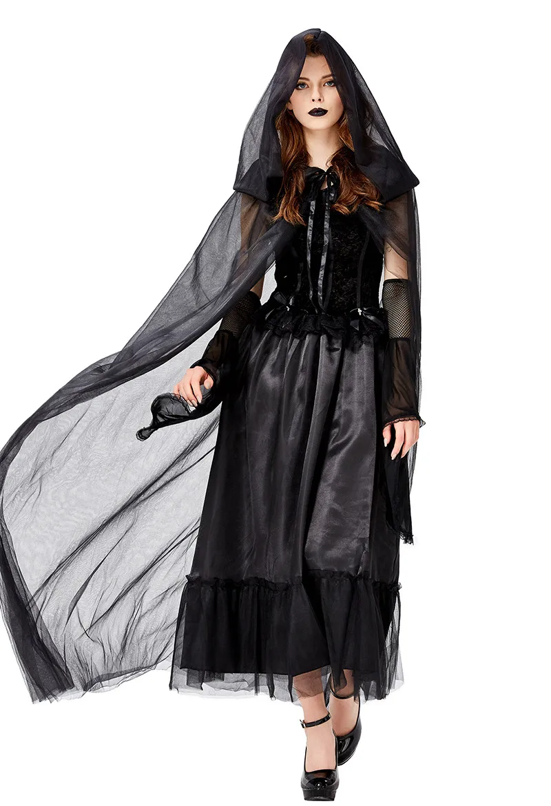 Женское платье костюм на Хэллоуин для косплея винтажное женское длинное женские