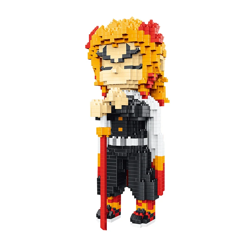 

1383 шт. 2112 аниме рассекающий демонов Rengoku Kyoujurou Монстр воин 3D DIY Мини Алмазные блоки кирпичи игрушка для детей