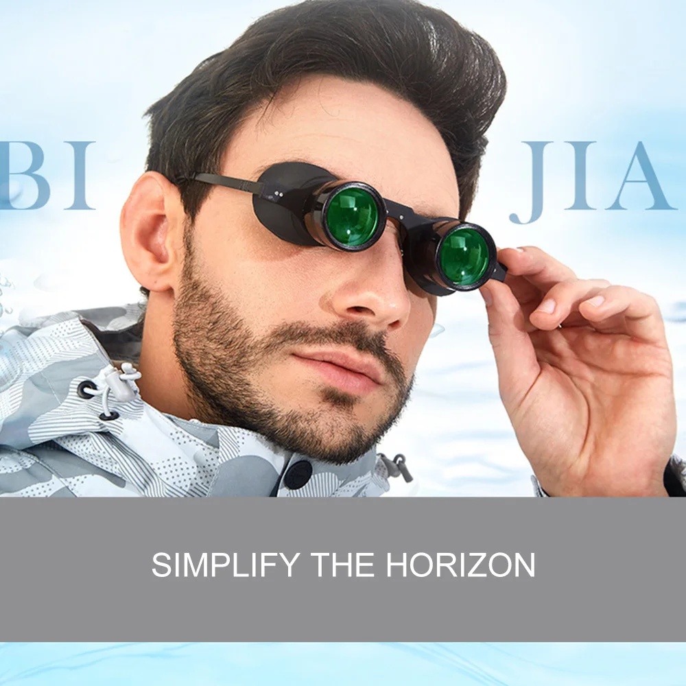 

HD 10x Zoom Glasses Binoculars Low Light Level Night Vision Ultralight Green/Blue Film Fishing Telescope Sunglasses