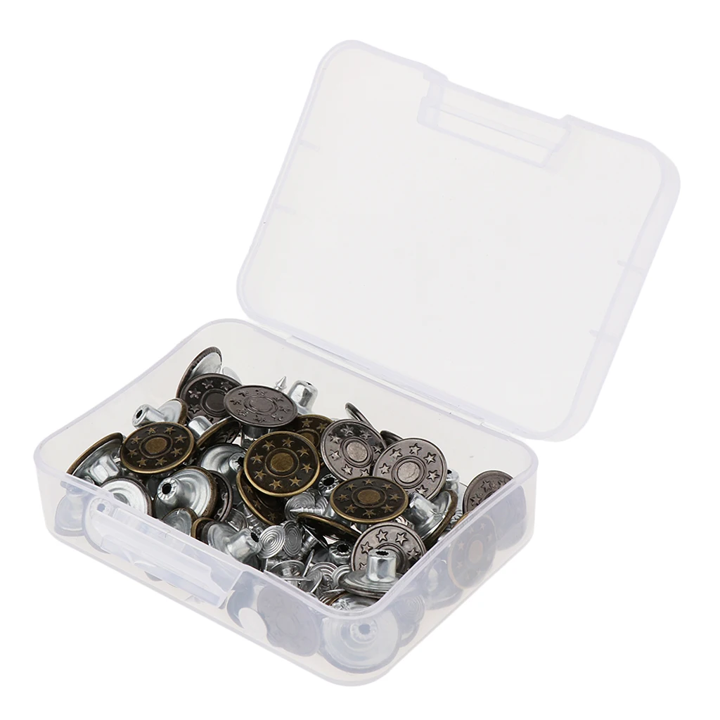 50 комплектов Жан кнопки оснастки застежка пресс шпилька пришить швейная ткань