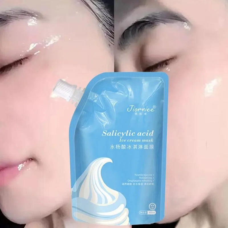

300ml Salicylic Acid Ice Cream Facial Mask Deep Hydrating Moisturizing Face Care Whitening Ceeam Shrink Pore Cleansing Skin Care
