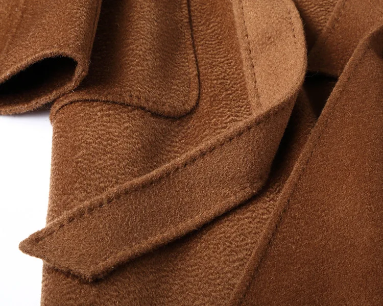 Кашемировое пальто Женское шерстяное Осень зима 2019 модное утепленное длинное