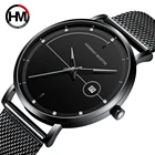 Мужские водонепроницаемые кварцевые часы с календарём, черные часы с браслетом из стали, с японским часовым механизмом, 2021
