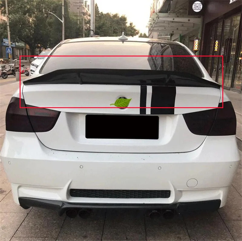 

CEYUSOT для R Стиль Настоящее углеродное волокно спойлер крыло BMW 3 серия E90 седан 320i 325i 335i Автомобильный багажник задний губа хвост плавник уста...
