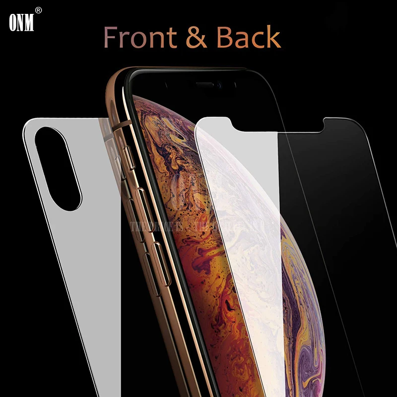 Передняя и задняя Защита экрана для iPhone X Xs XR закаленное стекло защита от