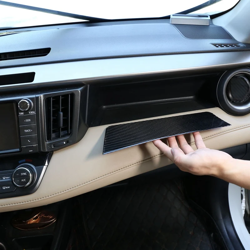 Углеродное волокно ABS Co Pilot коробка для хранения панель обшивка Toyota RAV4 2015 2019