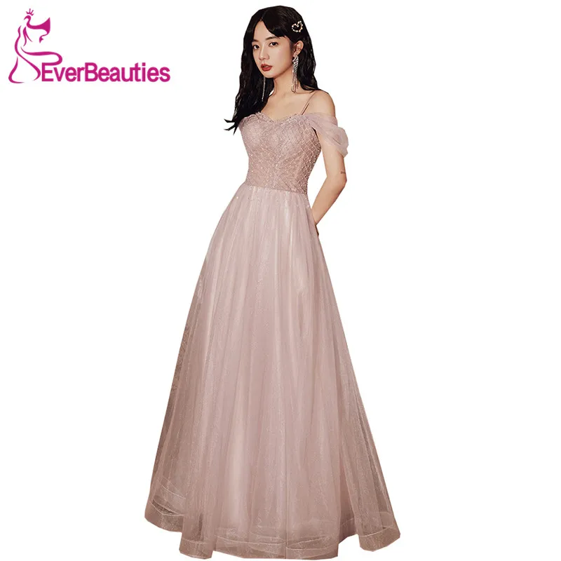 

Женское длинное вечернее платье, фатиновое платье с блестками для выпускного вечера, 2020