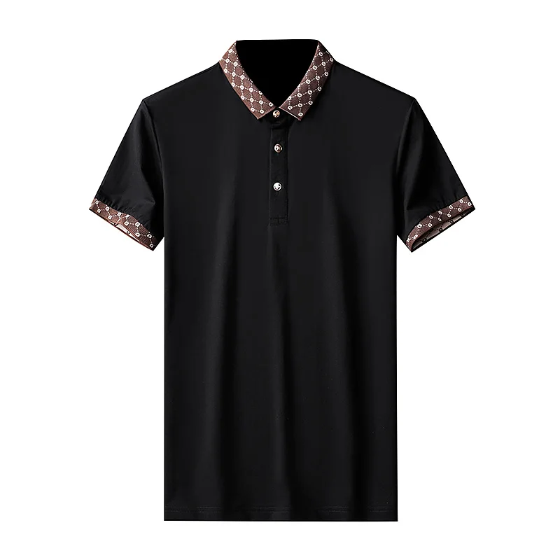 

High Quality Polo Shirt Men Cotton Short Sleeve Polo Shirts Lapel Business Casual Tee Tops Social Streetwear Male Clothing M-5XL