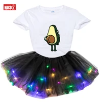 summer tutu dress sets costumes princess party tutu dress light led girl clothes children clothing toddler baby outfit cute gift