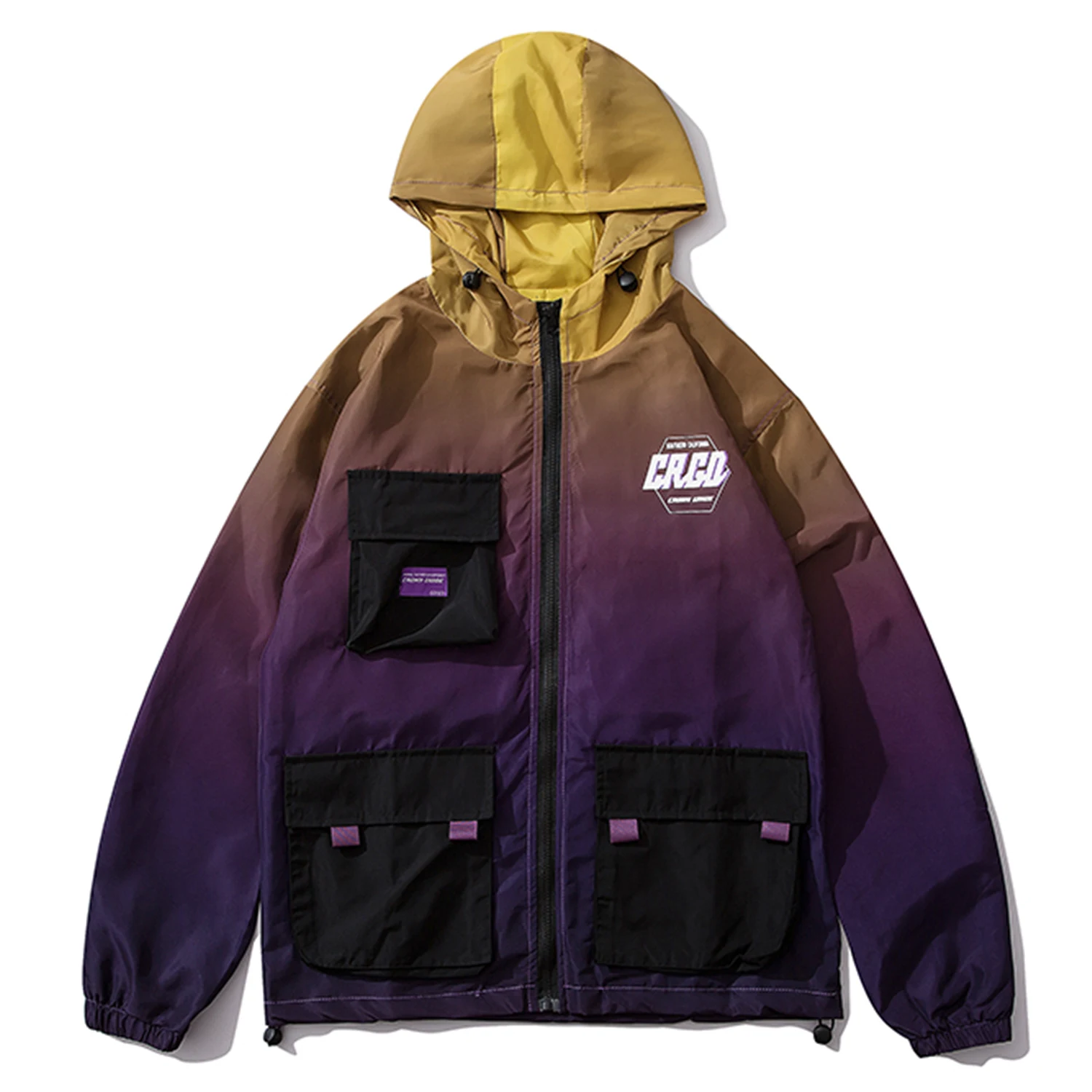 В стиле хип-хоп Цвет часы с несколькими карманами мужские куртки 2019 Harajuku в