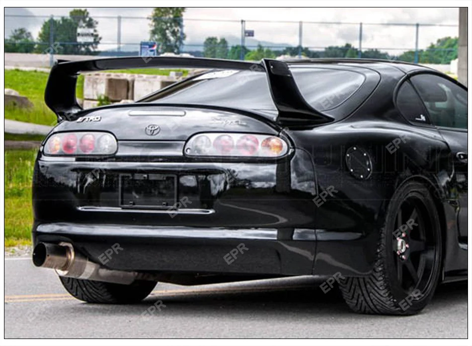 Покрытие из углеродного волокна губ для Toyota выше MK4 1993-1998 JZA80 TR-style задний спойлер(с FRP ногой) Комплект кузова тюнинг отделка Супра гонки