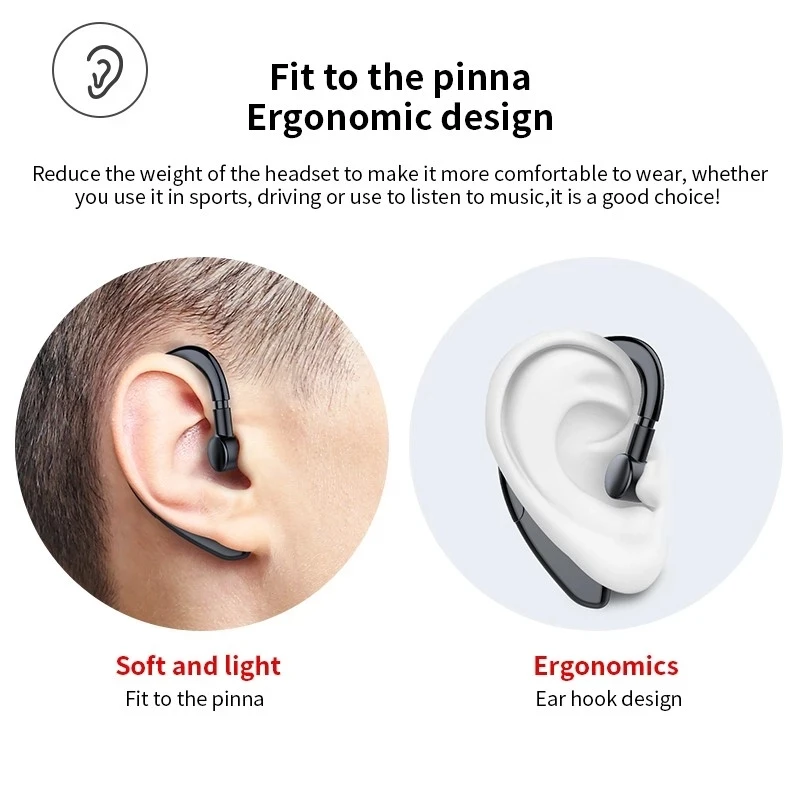 

Children Left and Right Single Ear Hanging Headset Bluetooth 5.0 Sports HiFi 30h Long Standby Wireless Stereo Headphones Toy