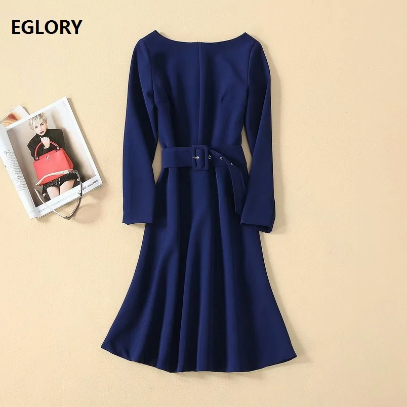 2020 весеннее модное голубое платье высокого качества женские вечерние платья с