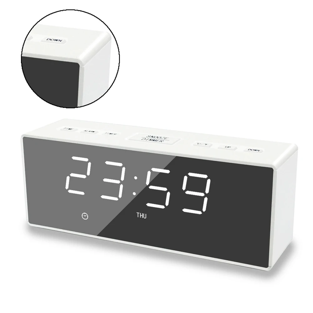 Электрический светодиодный Будильник с беспроводным зарядным устройством для