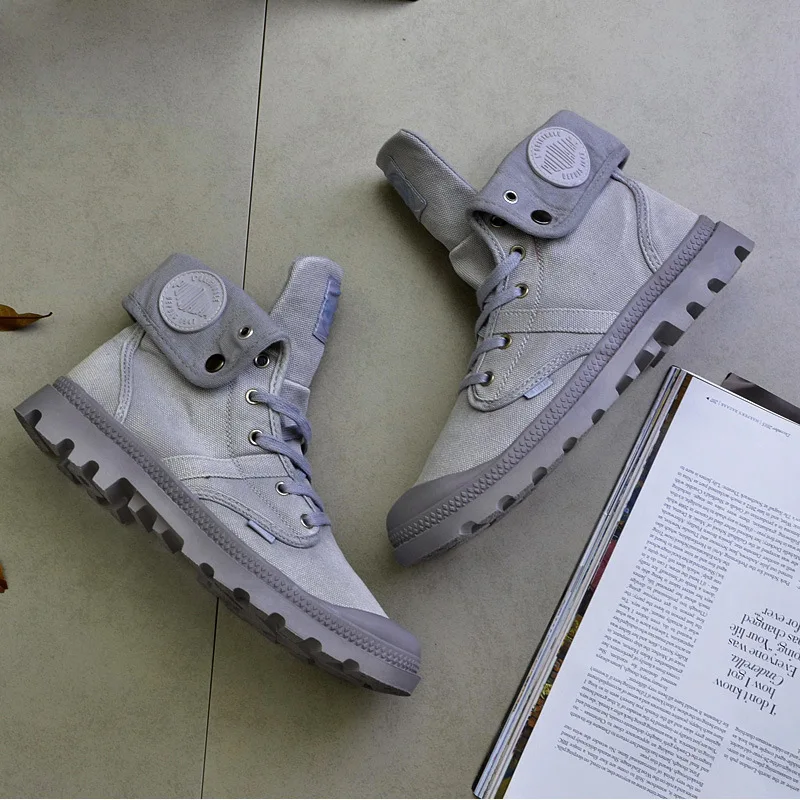 

Canvas Shoes Men Boots Leisure High Top Ankle Boots Male Flat Man Footwear Military Shoes Men Casual Spring Autumn Dropshipping