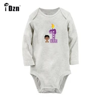 im 1 year old cute baby 1st birthday candle newborn baby bodysuit toddler long sleeve onesies jumpsuit clothes christmas gift