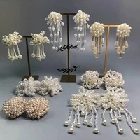 2021new handmade beaded asymmetrical fireworks design sense earrings fashion sweet crystal tassel flowerearrings womens jewelry