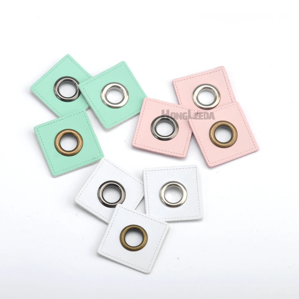 30 шт./лот 27 мм квадратные белые/розовые/Мятные искусственная кожа для шитья