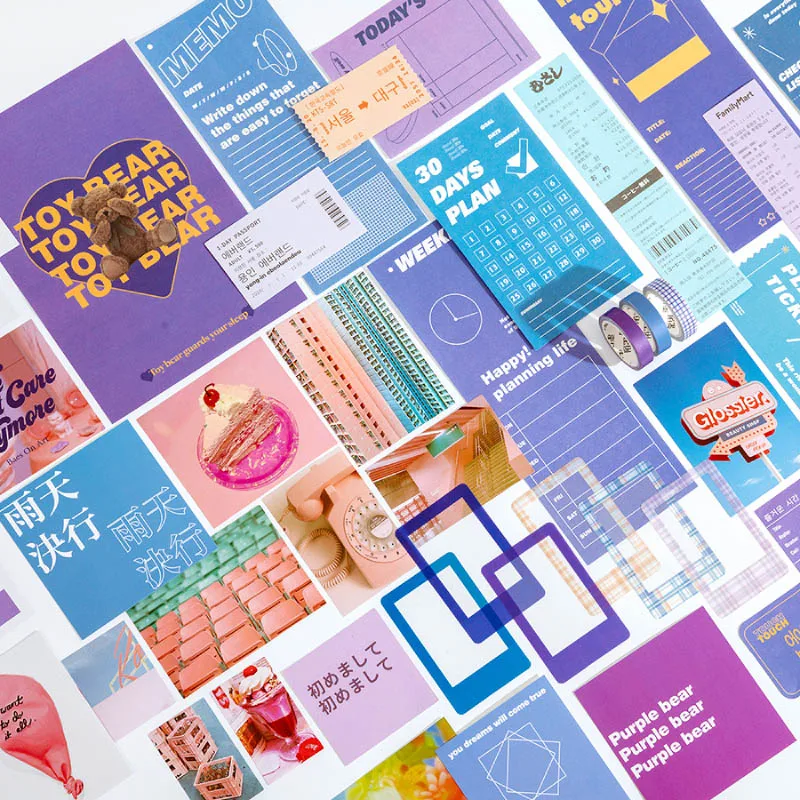 Набор декоративных стикеров для записей бумажные карточки скрапбукинга 64