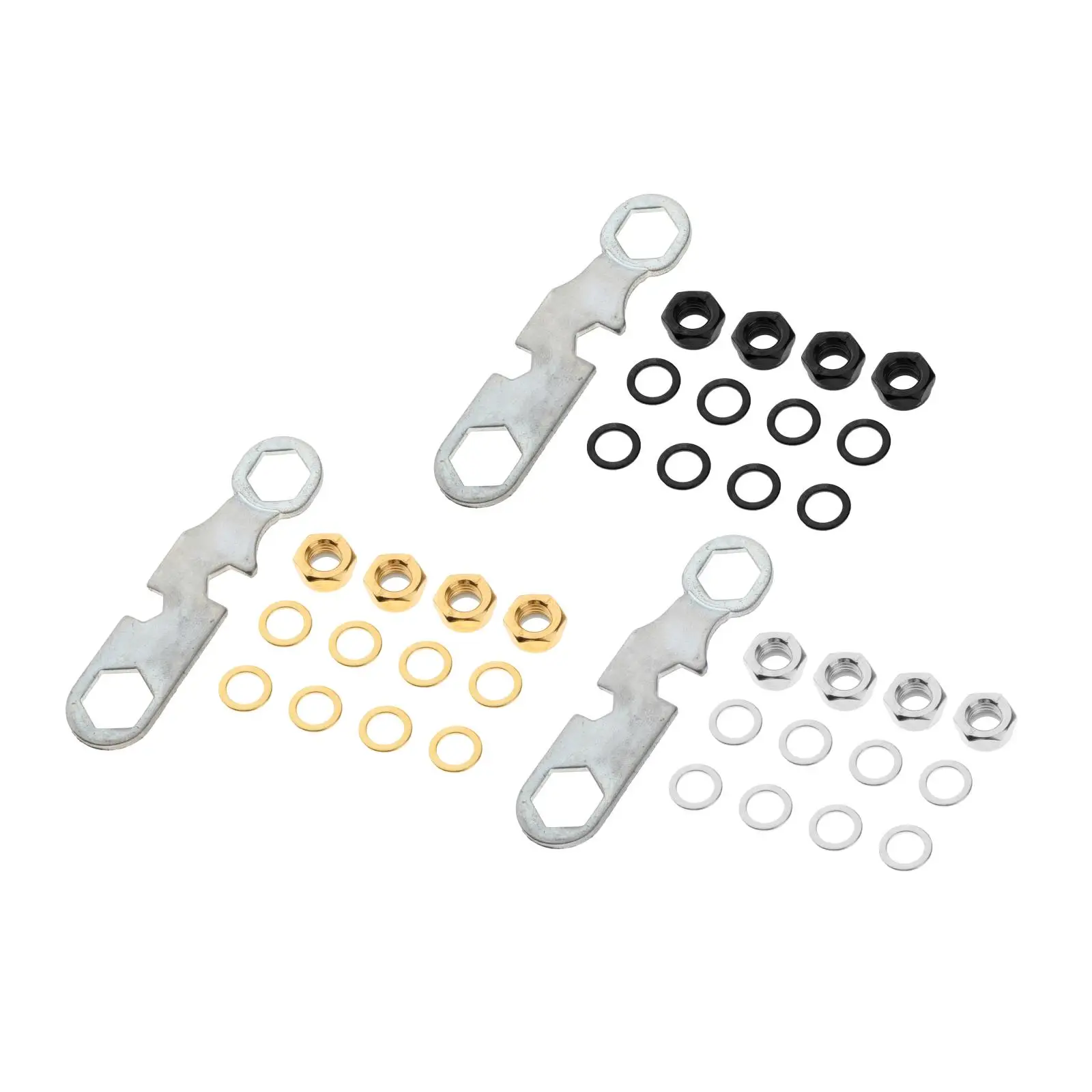 

4x Skateboard Truck Nuts Replacement Parts and 8x Skateboard Truck Axle Washers Tools for Longboards and Skateboard Hardware Kit