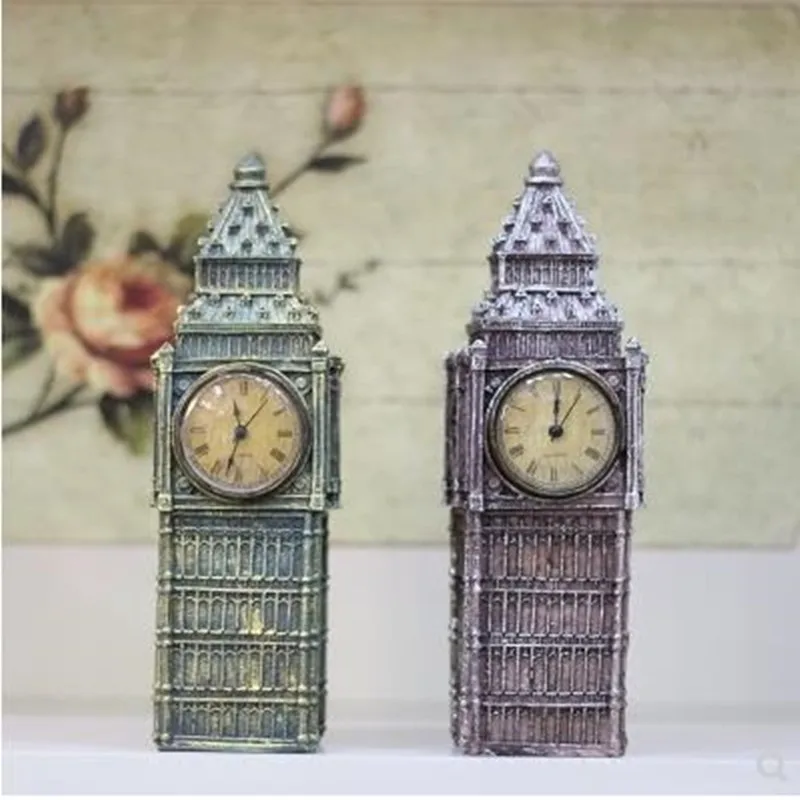 

British landmark architectural crafts, retro Big Ben model artwork, European creative home office desktop decoration gifts