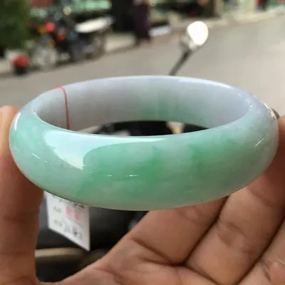

Natural Burmese Jadeite 54-64mm Light Green Bracelet Elegant Princess Jewelry, Best Gift for Mother and Girlfriend