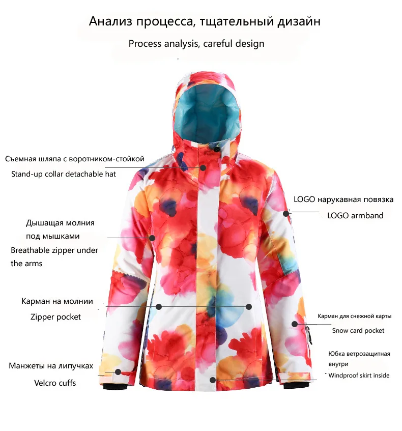 Брендовый женский зимний костюм одежда для спорта на открытом воздухе