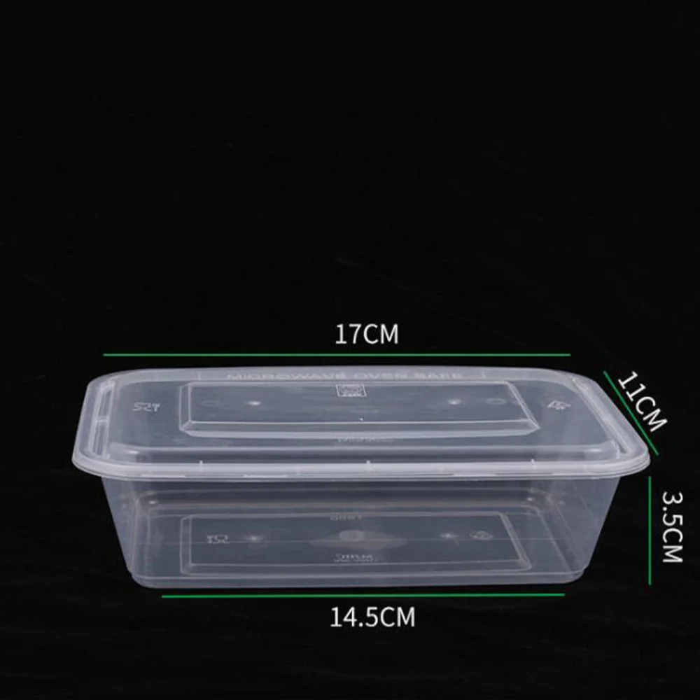 

50pcs Transparent Fruit Carry Out Box Disposable Salad Meal Containers Food Storage Box Take Out Packing Box(500/650/750/1000ml)