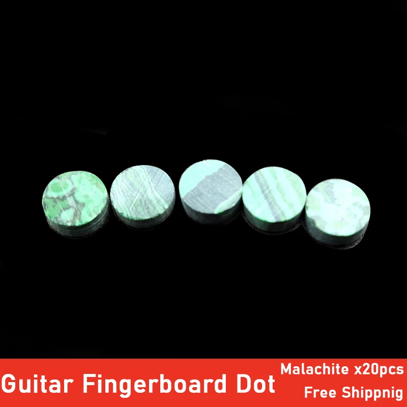 20 stücke akustische gitarre bass elektrische gitarre ukulele griffbrett inlay dots aufkleber marker aufkleber malachit 6 x2mm free global shippi
