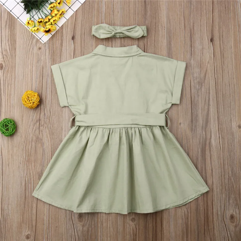Летняя одежда для малышей 2019 праздничное однотонное платье маленьких девочек